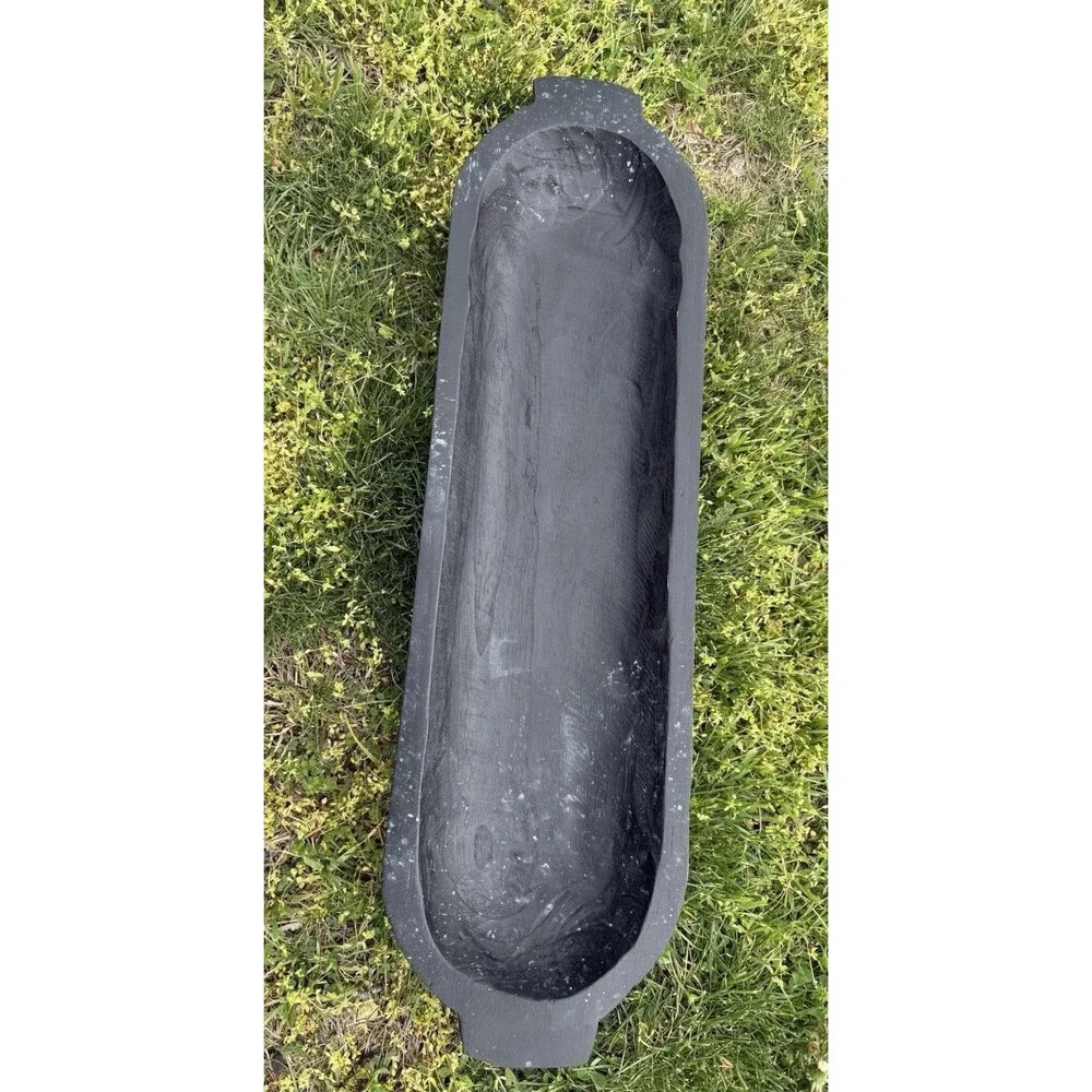 Small Rustic Baguette-Batea-Primitive-5-6W x 18-20L-Candle Pour-Dough Bowl-Black